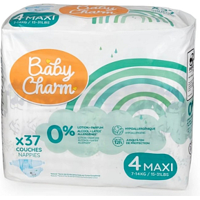Baby Charm Disposable Diapers Super Dry Flex Maxi 7-14 kg, 37 pcs
