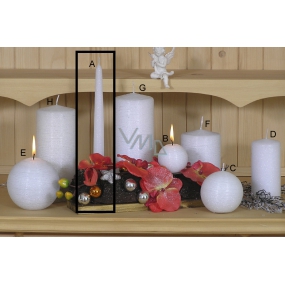 Lima Alfa Frosty effect candle white cone 22 x 250 mm 1 piece