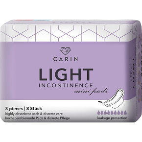 Carin Light incontinence pads, 8 pcs