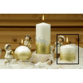 Lima Glitter stars candle gold cylinder 70 x 80 mm 1 piece