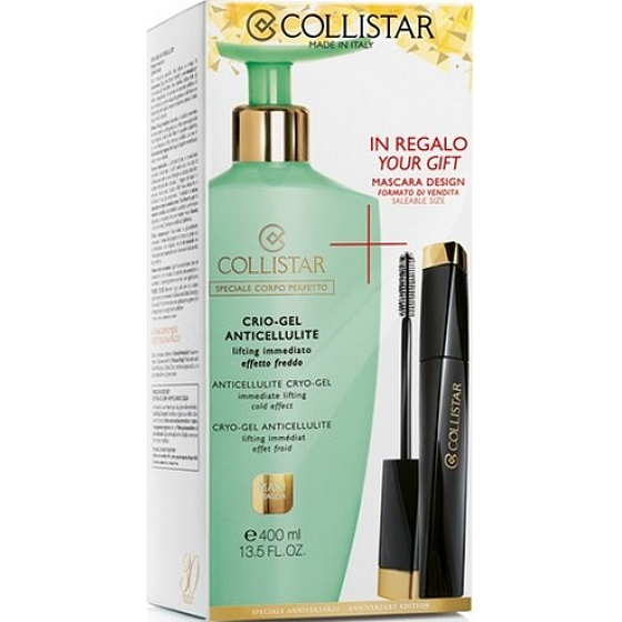 Collistar Crio-Gel Anticellulite Anti-Cellulite Cooling Gel 400 ml + Design Mascara black 11 ml, cosmetic set