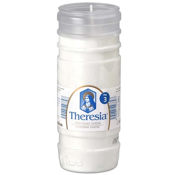 Bolsius Theresia cemetery candle patron white 210 g, burning time 66 hours