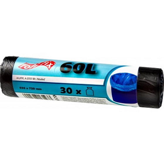 Folifix Trash bags, 10 µ, 60 liters, 55 x 72 cm, 30 pieces