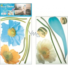 Wall stickers vase blue with flowers 2 sheets 52 x 35 cm