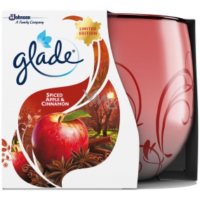 Glade Apple & Cinnamon and nutmeg scented candle in glass, burning time up to 30 hours 120 g