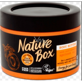 Nature Box Apricot Vitamin antioxidant body butter for a feeling of intense skin renewal with 100% cold-pressed oil, suitable for vegans 200 ml