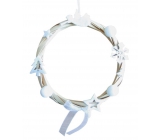 Wicker wreath 17 cm white decor