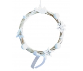 Wicker wreath 17 cm white decor