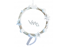 Wicker wreath 17 cm white decor