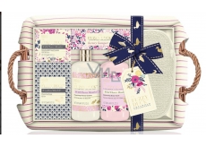 Baylis & Harding Forest Bell and Flower Meadow liquid body soap 300 ml + shower cream 300 ml + soap 100 g + bath crystals 100 g + massage gloves + wicker basket, cosmetic set