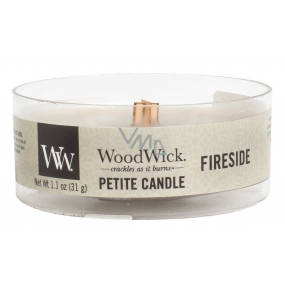 WoodWick Fireside - Fire in the fireplace scented candle with wooden wick petite 31 g