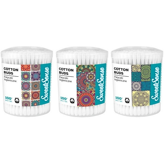 Sweet Sense cotton swabs round box of 100 pieces