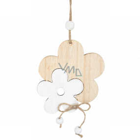 Wooden flower with beads for hanging 10 cm
