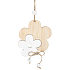 Wooden flower with beads for hanging 10 cm