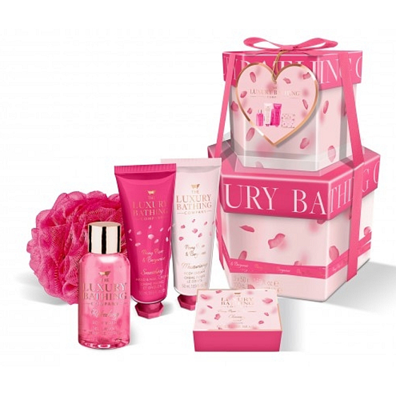 Grace Cole Perfect Petals cleansing gel 50 ml + hand cream 50 ml + body cream 50 ml + toilet soap 100 g + nylon cleansing cloth, cosmetic set