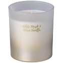 Emocio White Musk & Warm Vanilla - White musk and warm vanilla scented candle glass with tin lid 80 x 90 mm