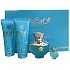 Versace Dylan Turquoise eau de toilette for women 100 ml + shower gel 100 ml + body gel 100 ml + eau de toilette 5 ml, gift set for women