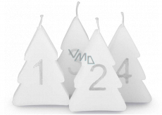 Emocio Advent Stromek svíčka bílá 52 x 80 mm 4 kusy