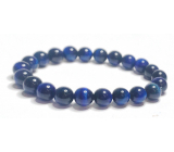 Tiger's eye dark blue bracelet elastic natural stone, bead 8 mm / 16-17 cm, stone of the sun and earth, brings luck and wealth