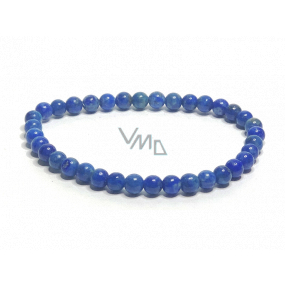 Lapis Lazuli bracelet elastic natural stone, ball 5 - 6 mm / 16 - 17 cm, harmony stone