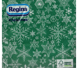Regina Paper napkins 1 ply 33 x 33 cm 20 pieces Christmas green white flakes