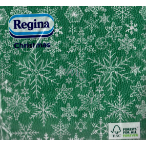 Regina Paper napkins 1 ply 33 x 33 cm 20 pieces Christmas green white flakes