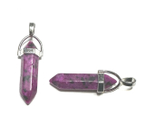 Magnesite / Howlite purple pendulum hexagon pendant natural stone 41 x 13 mm, cleansing stone