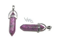 Magnesite / Howlite purple pendulum hexagon pendant natural stone 41 x 13 mm, cleansing stone