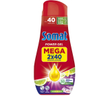 Somat All in 1 Lemon & Lime dishwasher gel for effective cleaning and shiny shine 80 doses 2 x 720 ml, duopack