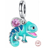 Charm Sterling silver 925 Thermo - Chameleon, color changing with cubic zirconia 2in1, animal bracelet pendant