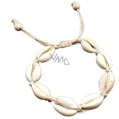 Kauri shell bracelet natural adjustable size, luck - fertility