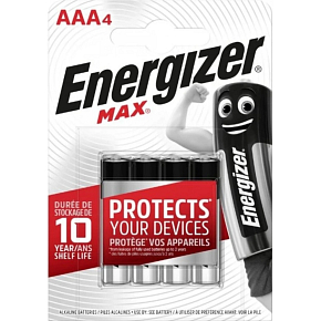Energizer Max Alkaline AAA Micro Battery, 4 pcs