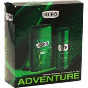 Str8 Adventure shower gel 250 ml + deodorant spray 150 ml, cosmetic set
