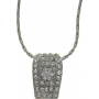 Silver necklace with pendant with embedded crystals 45 cm