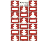 Arch Little Tree Red Christmas Gift Stickers 20 Labels 1 Sheet
