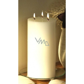 Lima Rustik candle white cylinder 3 wicks burning time approx. 140 hours 150 x 300 mm