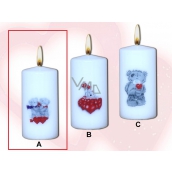 Lima Me to You Bears 2 with decal candle white cylinder 50 x 100 mm 1 piece