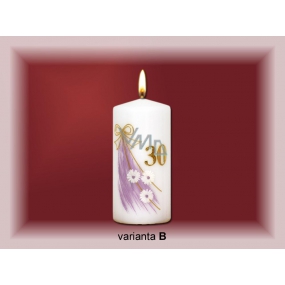 Lima Jubilee 30 years candle white decorated 70 x 150 mm 1 piece