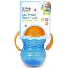 First Steps Sipper Cup 12+ bottle with suction cup and two handles for children blue 300 ml