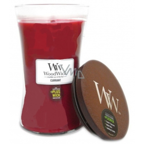 WoodWick Currant - Currant scented candle with wooden wick and glass lid large 609.5 g