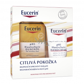 Eucerin Ph5 Relipidating Shower Oil 200 ml + Regenerating Hand Cream 75 ml, Sensitive Skin Care Case