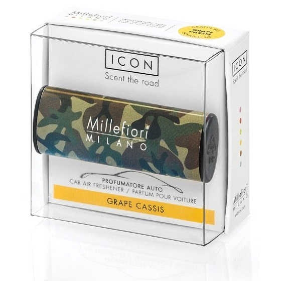 Millefiori Milano Icon Grape Cassis - Grapes and Blackcurrants car scent Animalier 47 g