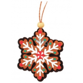 Gingerbread from felt flake colored on a hanging 9 cm snowflake