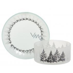 Yankee Candle Winter Trees - small trees shade small + small plate for a small candle Classic 7 x 9 cm (shade) 12 x 12 cm