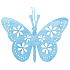 Butterfly for hanging, wooden blue 12 cm