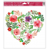 Glue-free window foil with heart glitter no.4 30 x 30 cm