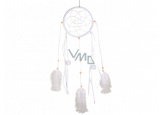 Dream catcher with feathers white 45 cm