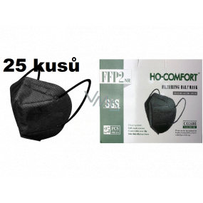 HO-Comfort Respirator oral protective 5-layer FFP2 face mask Black 25 pieces