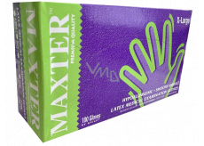 Maxter Hygienic disposable latex hypoallergenic powdered gloves, size XL, box 100 pieces