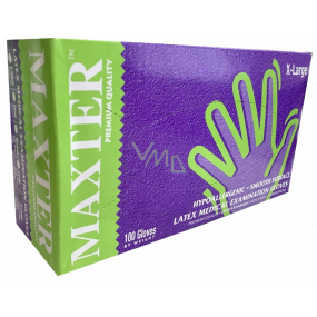 Maxter Hygienic disposable latex hypoallergenic powdered gloves, size XL, box 100 pieces